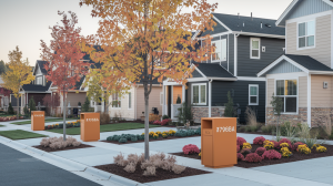 A beautifully landscaped Silicon Valley neighborhood in autumn, showcasing curb appeal and seasonal real estate trends that impact home sales and market dynamics.