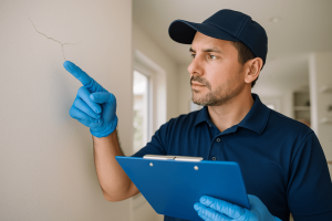 Inspector finds wall crack - Hidden Risks of Buying a Home in Silicon Valley