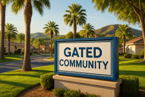 Gated community entrance - HOAs Impact Property Value in Silicon Valley