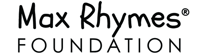 Max Rhymes Foundation black text logo promoting children’s literacy and emotional learning