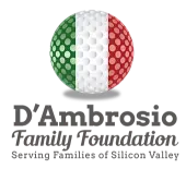 D’Ambrosio Family Foundation logo featuring an Italian flag golf ball, representing Silicon Valley Realtor community involvement