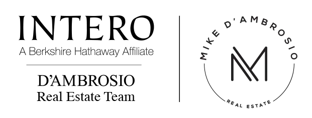 Mike D’Ambrosio and Intero Real Estate joint black logo symbolizing trusted Bay Area real estate partnership