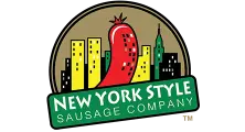 New York Style Sausage Company logo with red sausage and city skyline representing local Silicon Valley partnerships